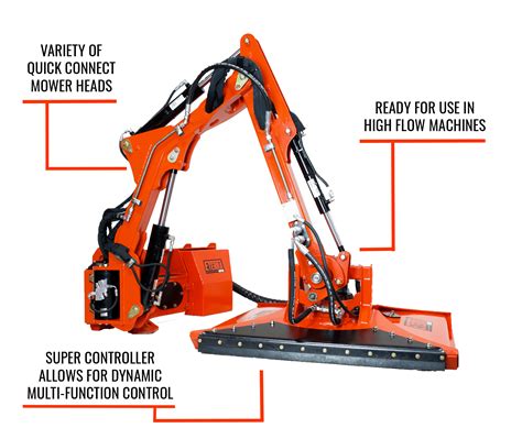 arm boom mower skid steer loader|boom extension for skid steer.